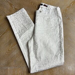 ROBELL Pull-On White Silver Print Trousers 34/4